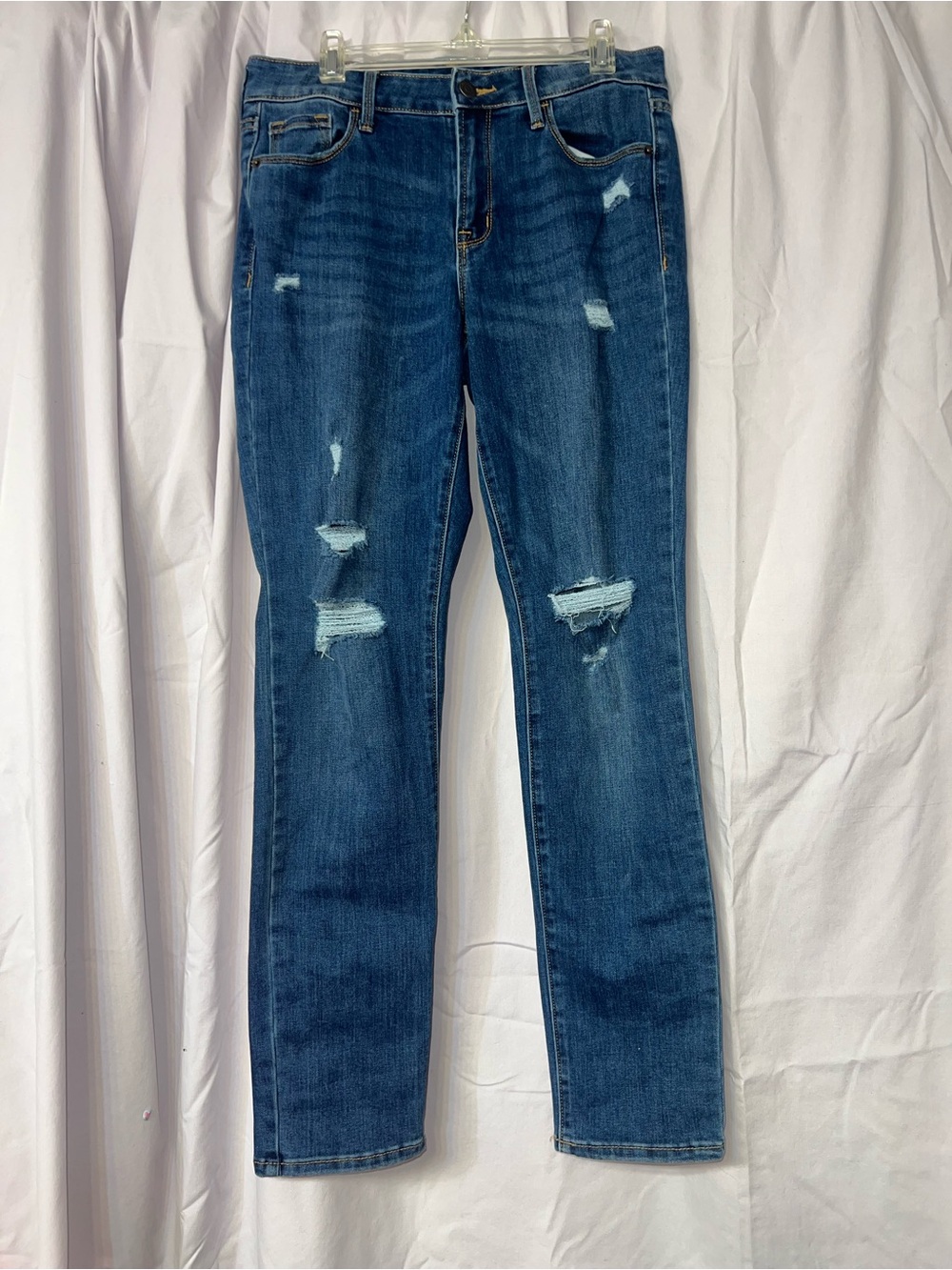 Old Navy Slim Straight Dark Blue Distressed Women’s Jeans